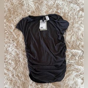 NWT H&M ruched grey tee shirt